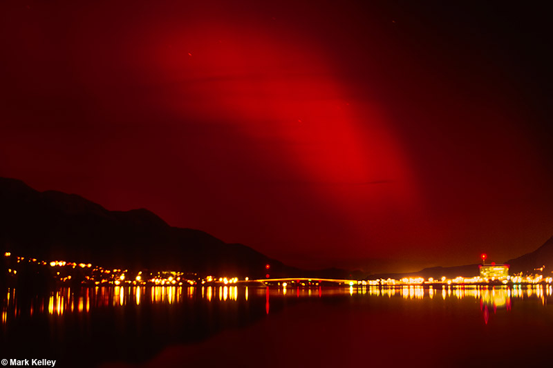 Red Northern Lights (Aurora borealis), Gastineau Alaska – Image 2813 | Mark Kelley